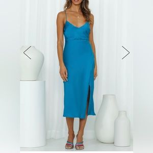 NWT blue wedding guest dress